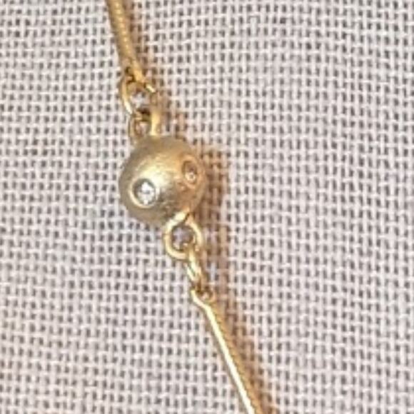 Unbranded Gold Tone Chain Link Crystal Set Satin Ball Necklace - Picture 7 of 8